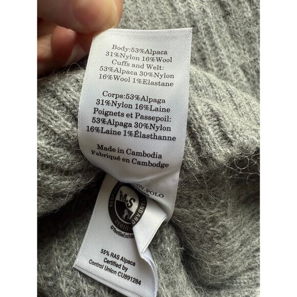 $128 New Everlane The Oversized Polo in Alpaca - Heather Grey Small - Picture 15 of 15